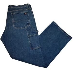 Dickies Men's Carpenter Jeans Relaxed Fit Straight Leg Blue 40x30 Medium Wash